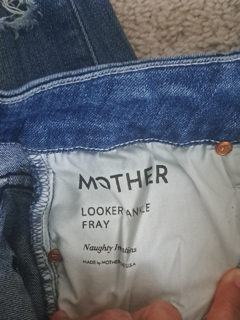 MOTHER Distressed Blue Skinny Jeans Size 24 - Picture 7 of 13